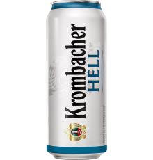 Пиво светлое KROMBACHER Hell фильтрованное, пастеризованное, 5%, ж/б, 0.5л, Германия, 0.5 L