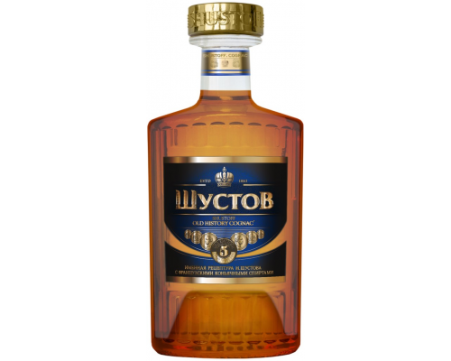 Коньяк SHUSTOFF Old History 5 лет 40%, 0.5л, Россия, 0.5 L