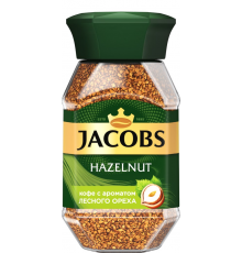 Кофе растворимый JACOBS Hazelnut натуральный сублимированный с ароматом
лесного ореха, ст/б, 95г, Россия