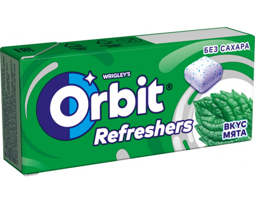 Жевательная резинка ORBIT Refreshers Мята, 16г, Россия, 16 г