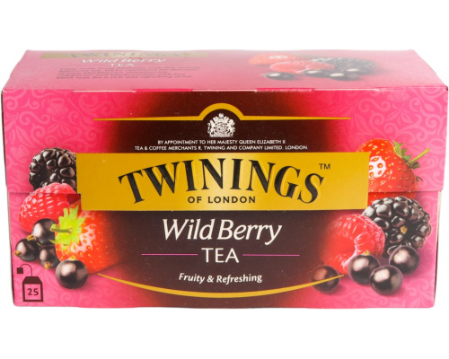 Чай черный TWININGS с ягодным ароматом лесных ягод байховый, 25пак, Польша, 25 пак