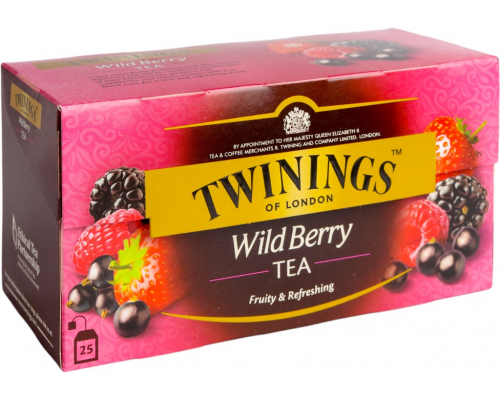 Чай черный TWININGS с ягодным ароматом лесных ягод байховый, 25пак, Польша, 25 пак