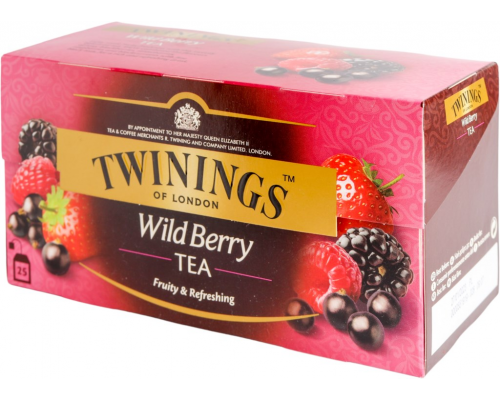 Чай черный TWININGS с ягодным ароматом лесных ягод байховый, 25пак, Польша, 25 пак