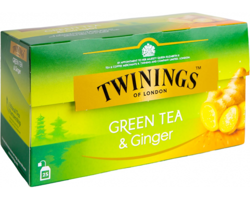 Чай зеленый TWININGS с имбирем, 25пак, Польша, 25 пак