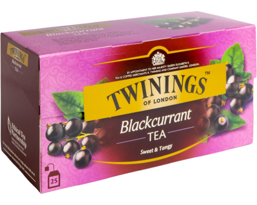 Чай черный TWININGS с ароматом черной смородины, 25пак, Польша, 25 пак