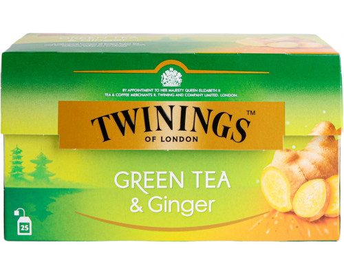 Чай зеленый TWININGS с имбирем, 25пак, Польша, 25 пак