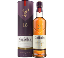 Виски GLENFIDDICH Шотландский односолодовый 15 лет 40%, туба, 0.7л, Великобритания, 0.7 L