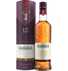 Виски GLENFIDDICH Шотландский односолодовый 15 лет 40%, туба, 0.7л, Великобритания, 0.7 L