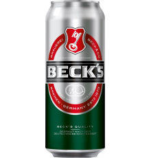 Пиво светлое BECK'S пастеризованное, 5%, ж/б, 0.5л, Германия, 0.5 L