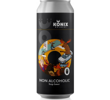 Пиво осветленное безалкогольное KONIX BREWERY Moose just Moose нефильтрованное пастеризованное, 0%, ж/б, 0.45л, Россия, 0.45 L