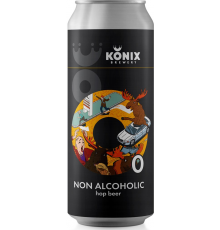 Пиво осветленное безалкогольное KONIX BREWERY Moose just Moose нефильтрованное пастеризованное, 0%, ж/б, 0.45л, Россия, 0.45 L