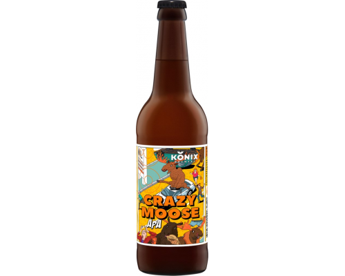 Пиво светлое KONIX BREWERY Apa Crazy moose нефильтрованное, 5,5%, 0.5л, Россия, 0.5 L