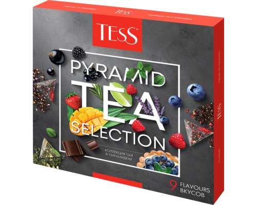 Набор подарочный чайный TESS Pyramid Tea Selection 9 видов, 45пир, Россия, 82 г