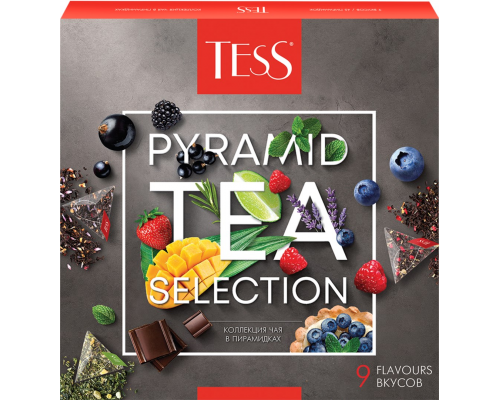 Набор подарочный чайный TESS Pyramid Tea Selection 9 видов, 45пир, Россия, 82 г