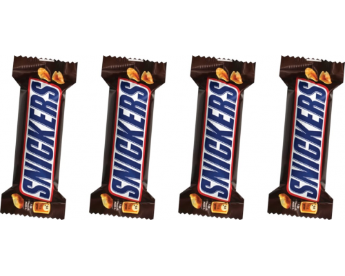 Батончик шоколадный SNICKERS с жареным арахисом, карамелью и нугой, 4х40г, Россия, 160 г