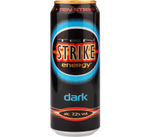 Напиток слабоалкогольный TEN STRIKE Dark, 7,2%, ж/б, 0.45л, Россия, 0.45 L