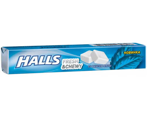 Конфеты жевательные HALLS Fresh&Chewy со вкусом мяты, 47г, Турция, 47 г