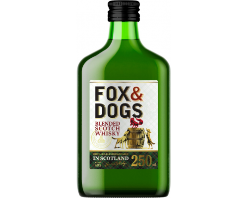 Виски FOX & DOGS купажированный 40%, 0.25л, Россия, 0.25 L