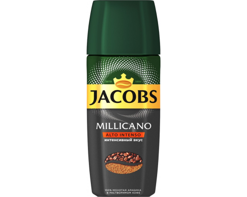 Кофе растворимый c добавлением молотого JACOBS Millicano Alto Intenso натуральный сублимированный, 90г, Россия, 90 г