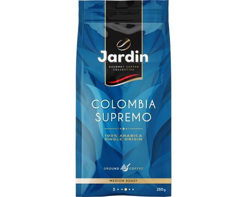 Кофе молотый JARDIN Colombia Supremo жареный, 250г, Россия, 250 г