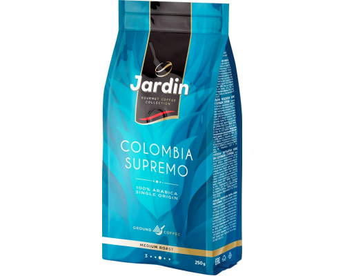 Кофе молотый JARDIN Colombia Supremo жареный, 250г, Россия, 250 г