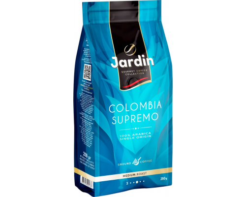 Кофе молотый JARDIN Colombia Supremo жареный, 250г, Россия, 250 г