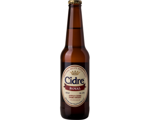 Сидр CIDRE ROYAL Яблочный полусладкий, 5%, 0.33л, Беларусь, 0.33 L