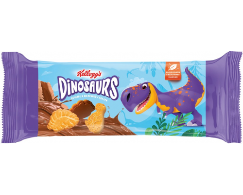 Печенье KELLOGG'S Dinosaurs сахарное в молочной глазури, 127г, Россия, 127 г