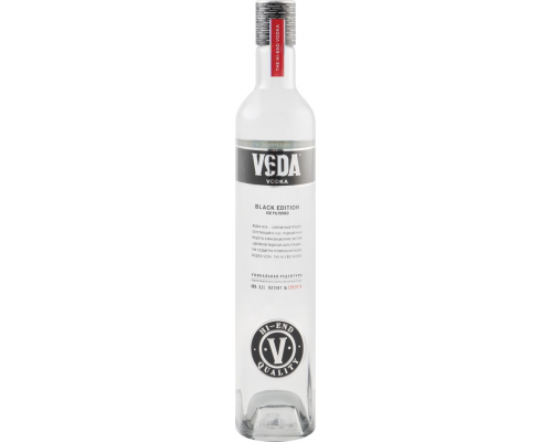 Водка VEDA Черная Линия 40%, 0.5л, Россия, 0.5 L