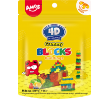 Мармелад жевательный AMOS 4D Gummy Blocks-Building, 114г, Китай, 114 г