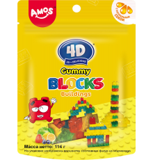 Мармелад жевательный AMOS 4D Gummy Blocks-Building, 114г, Китай, 114 г