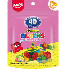 Мармелад жевательный AMOS 4D Gummy Blocks-Transportation, 114г, Китай, 114 г