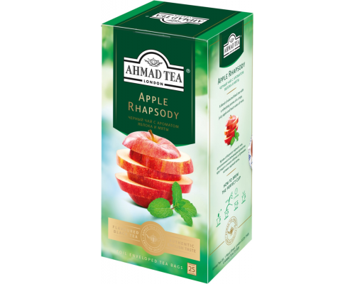 Чай черный AHMAD TEA Apple Rhapsody с ароматом яблока и мяты, 25пак, Россия, 25 пак