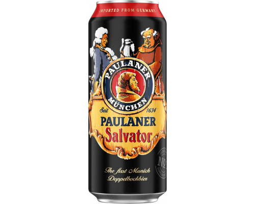 Пиво темное PAULANER Salvator крепкое нефильтрованное неосветленное пастеризованное, 7,9%, ж/б, 0.5л, Германия, 0.5 L