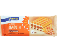 Вафли мягкие ЛЕНТА Гофры c начинкой со вкусом вареная сгущенка, 108г, Россия, 108 г