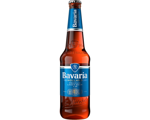 Пиво светлое BAVARIA Premium фильтрованное пастеризованное 4,9%, 0.45л, Россия, 0.45 L