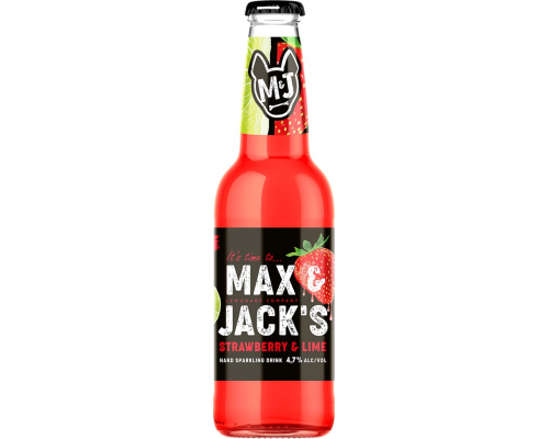 Напиток пивной MAX&JACK'S Strawberry Lime Клубника, лайм нефильтрованный
пастеризованный 4,7%, 0.45л, Россия, 0.45 L