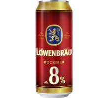 Пиво светлое LOWENBRAU Бокбир Крепкое пастеризованное 8%, 0.45л, Россия, 0.45 L