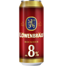 Пиво светлое LOWENBRAU Бокбир Крепкое пастеризованное 8%, 0.45л, Россия, 0.45 L