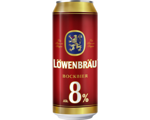 Пиво светлое LOWENBRAU Бокбир Крепкое пастеризованное 8%, 0.45л, Россия, 0.45 L