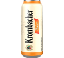 Пиво светлое KROMBACHER Weizen пшеничное нефильтрованное пастеризованное неосветленное 5,3%, 0.5л, Германия, 0.5 L