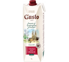 Вино GUSTO VINO красное полусладкое, 1л, Россия, 1 L