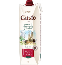 Вино GUSTO VINO красное полусладкое, 1л, Россия, 1 L