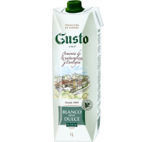 Вино GUSTO VINO белое полусладкое, 1л, Россия, 1 L