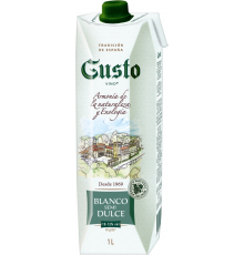 Вино GUSTO VINO белое полусладкое, 1л, Россия, 1 L