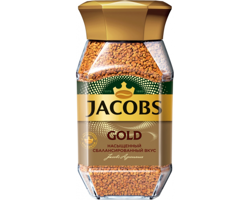 Кофе растворимый JACOBS Gold натуральный сублимированный, 190г, Россия, 190 г