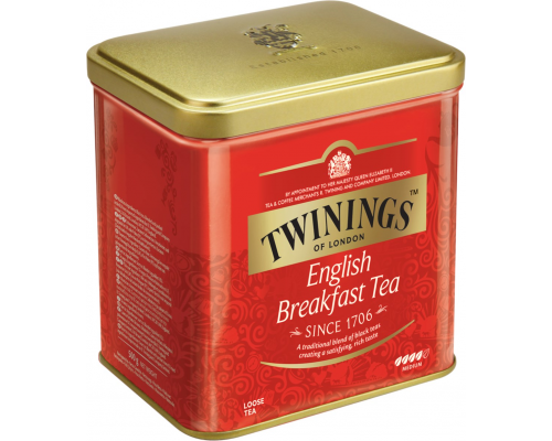 Чай черный TWININGS Английский для завтрака байховый листовой, ж/б, 100г, Великобритания, 100 г