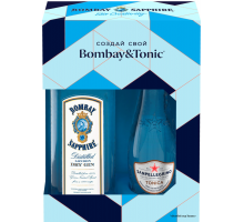 Джин BOMBAY Сапфир Драй 47%, 0.5л, п/у + Тоник SANPELLEGRINO, 0.2л, Великобритания, 0.5 L