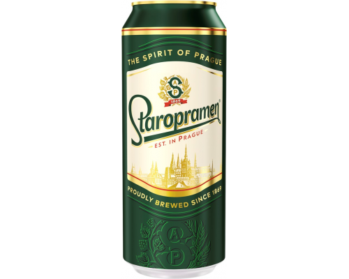 Пиво светлое STAROPRAMEN пастеризованное 4,2%, 0.43л, Россия, 0.43 L