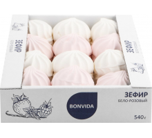 Зефир BONVIDA бело-розовый, 540г, Россия, 540 г